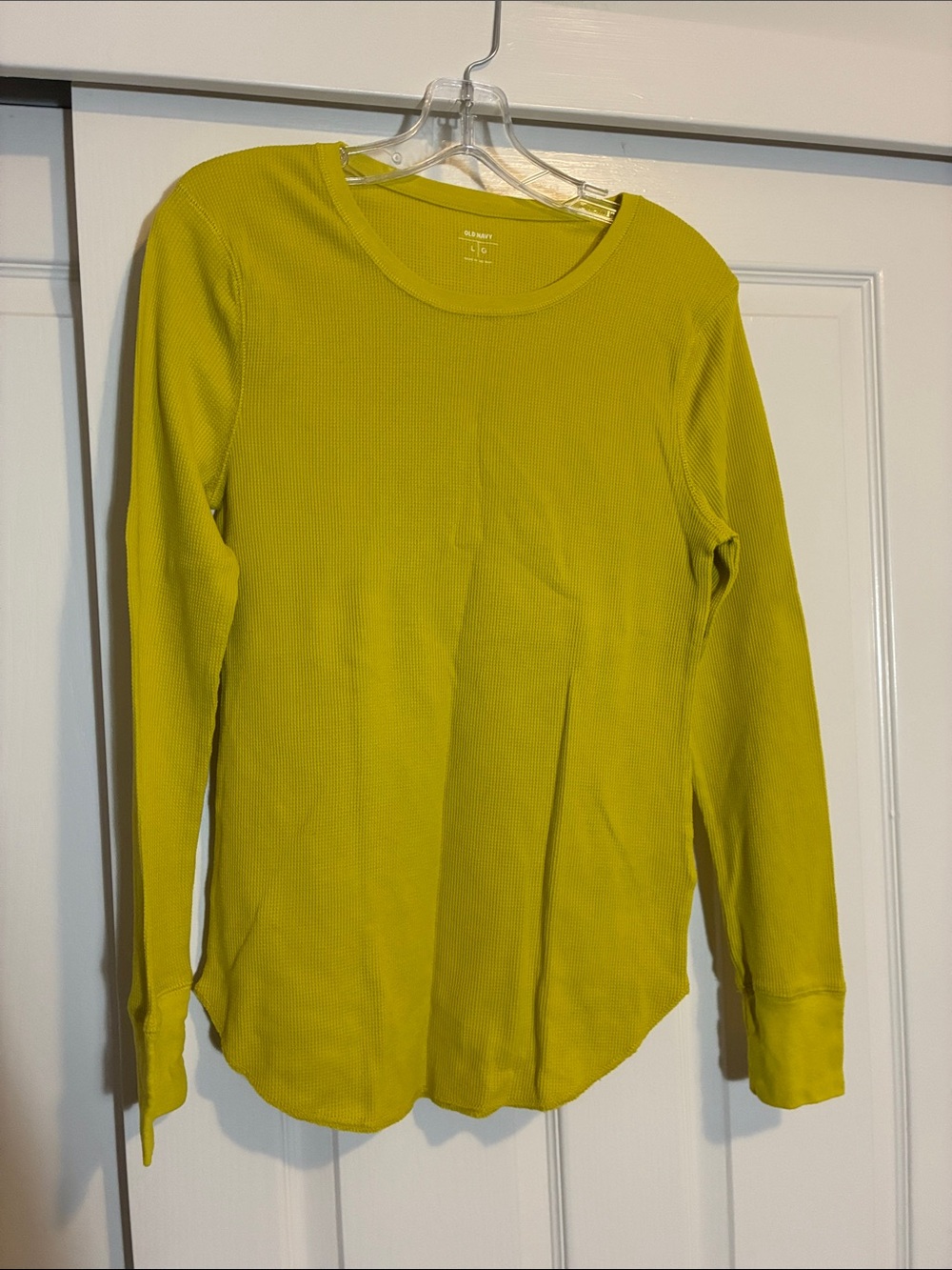 Old Navy Long Sleeve Crewneck Top - Chartreuse Yellow